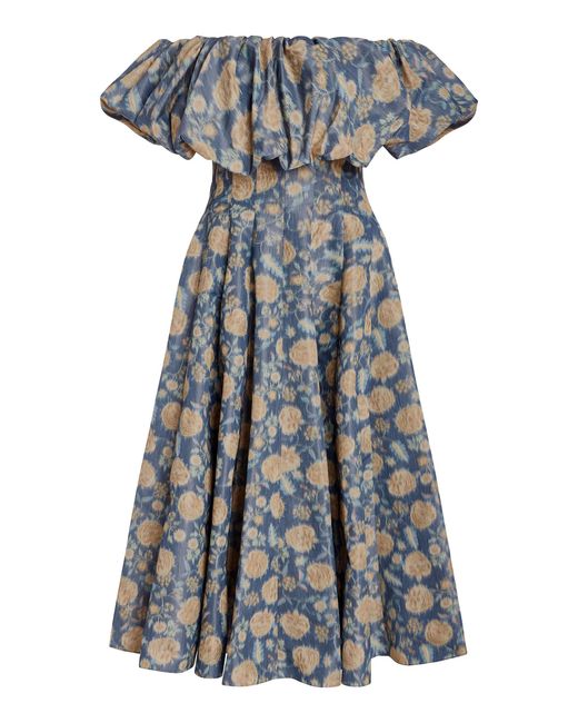 Markarian Blue Freesia Ikat Midi Dress
