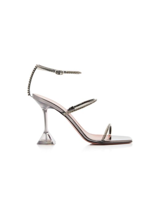 AMINA MUADDI Gray Gilda Crystal-embellished Pvc Sandals