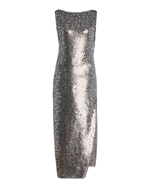 SEV Gray Sequined Maxi Dress