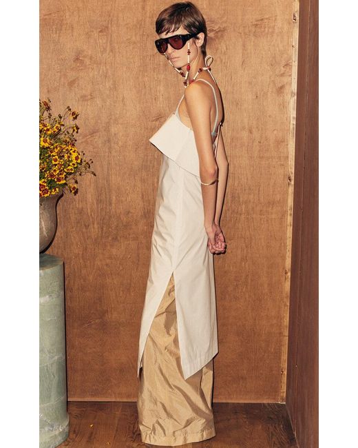 OSSOU Brown Maude Mid-Rise Wide-Leg Pants