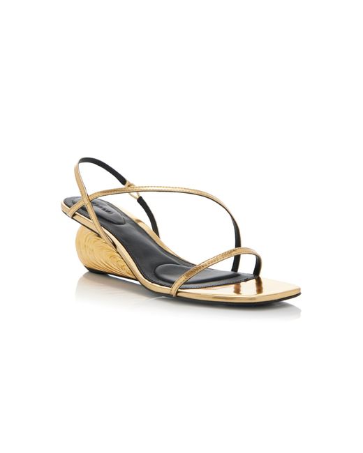 Jonathan Simkhai Bridget Metallic Wedge Leather Sandals