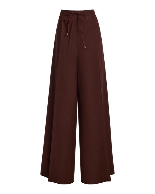 Max Mara Purple Wool Wide-Leg Trousers