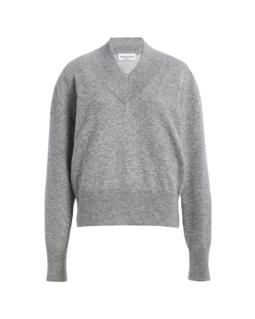 Brandon Maxwell Gray The Maris Lightweight Cashmere Sweater