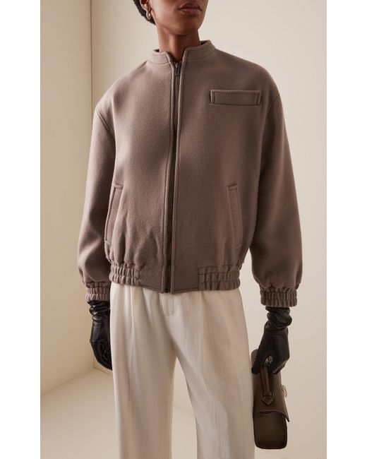 AYA MUSE Brown Tuli Wool-Blend Scarf Jacket