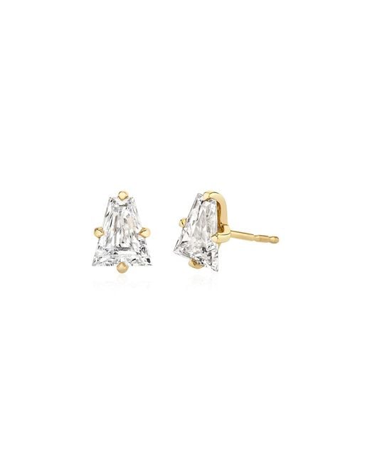 Vrai Metallic Iconic Keystone 14K Lab-Grown Diamond Earrings