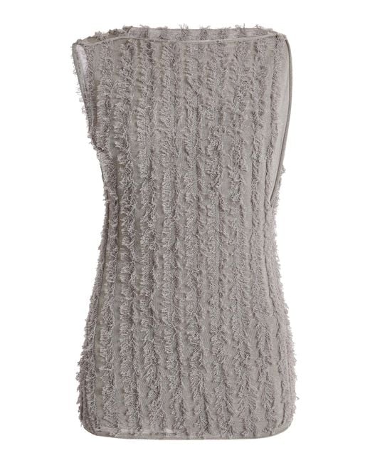 Victoria Beckham Gray Draped Sleeveless Top