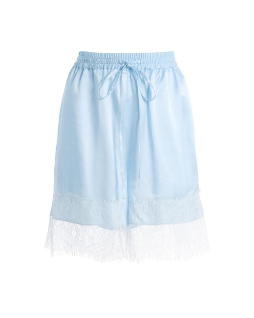 Third Form Blue Exclusive Whisper Lace-Trimmed Silk-Blend Shorts