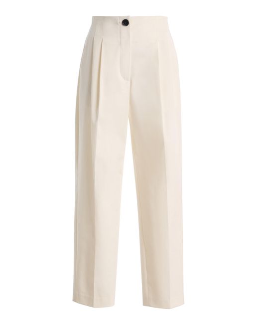 Ashlyn White Bryce Cotton Wide-Leg Pants