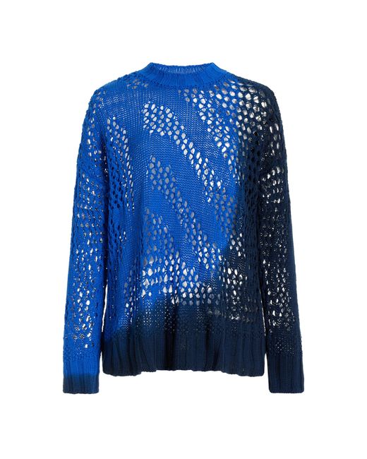 The Attico Blue Crocheted Cotton Sweater
