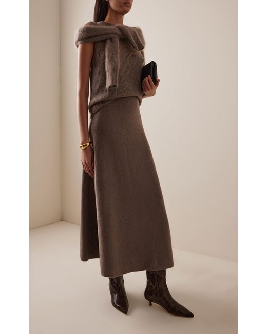 Aeyde Brown Sabrina Snake-Effect Leather Knee Boots