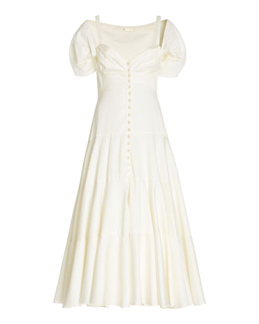 Cult Gaia White Mina Stretch-cotton Maxi Dress