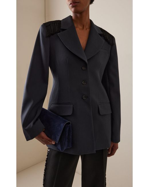 DIOTIMA Blue Garvey Mortimer Wool Twill Blazer
