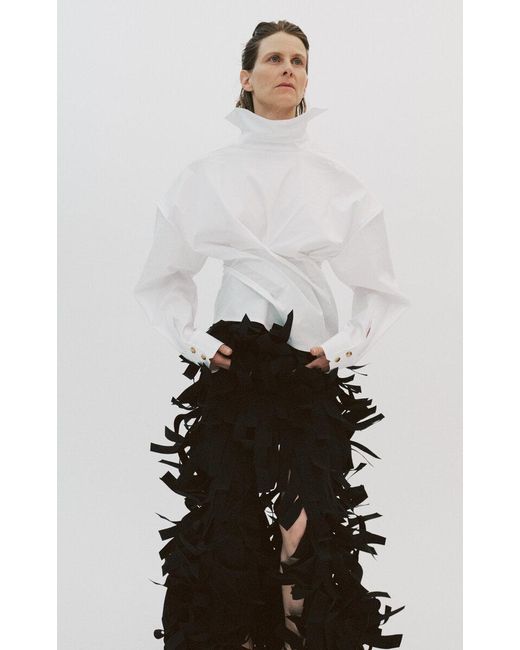 A.W.A.K.E. MODE Black Mutli Rectangle Midi Skirt