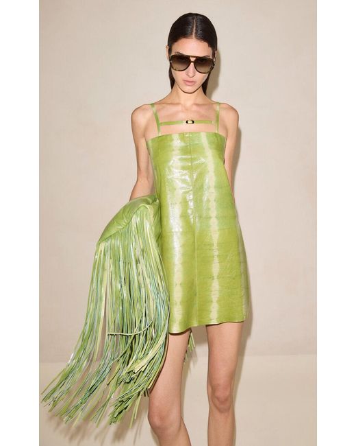 Alexis Green Elvie Genuine Leather Mini Dress