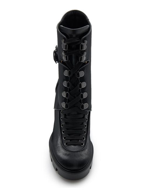 Macademia - 100 mm Low boots - Coated canva and calf leather