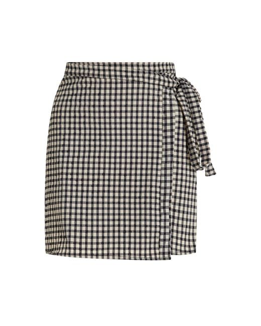 Juillet Black Exclusive Gingham Wrap Skirt
