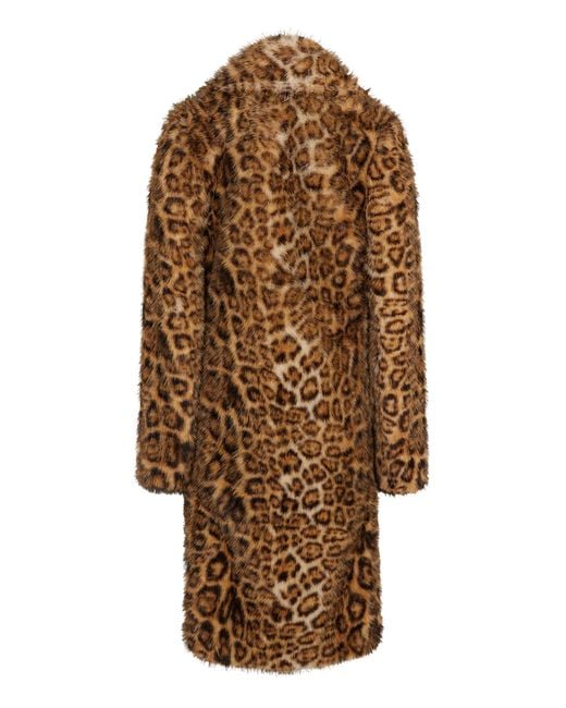 Rabanne Brown Leopard Faux Fur Coat