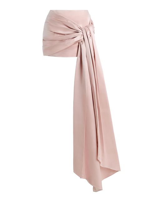 Adam Lippes Pink Rhett Silk Duchesse Skirt