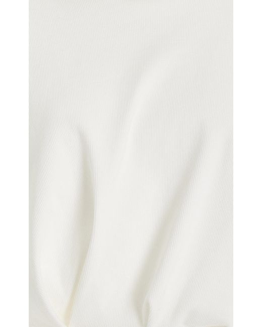 Johanna Ortiz White Machakos Cropped Cotton-blend Top