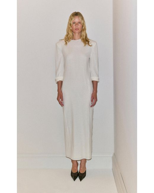 DARKPARK White Carlijn Cotton Jersey Maxi Dress