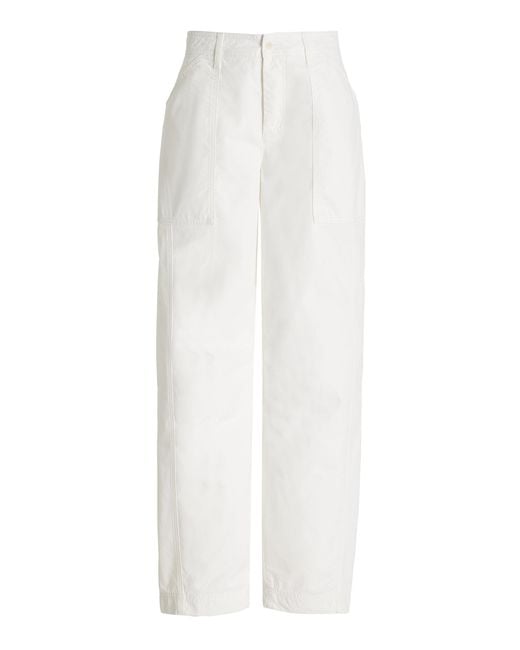 Matteau White Relaxed Cotton Cargo Pants
