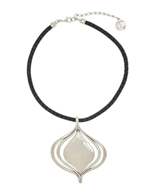 Ben-Amun White Exclusive Leather-Tone Necklace