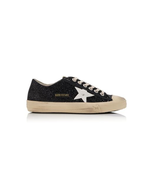 Golden Goose Deluxe Brand Black V-star Glittered Sneakers