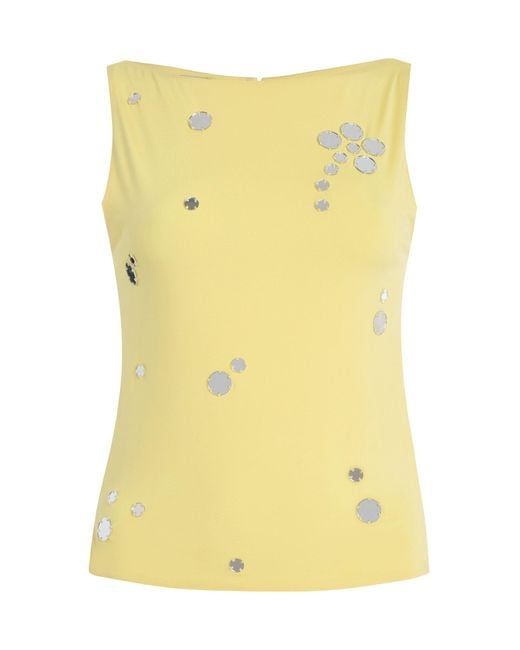 Siedres Yellow Exclusive Riviera Zelna Open-Back Jersey Top