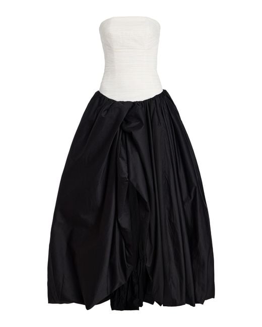Aje. Black Violette Cotton Bubble-hem Maxi Dress