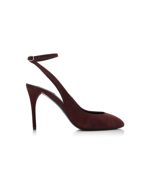 Alaïa Brown Decollete Suede Slingback Pumps
