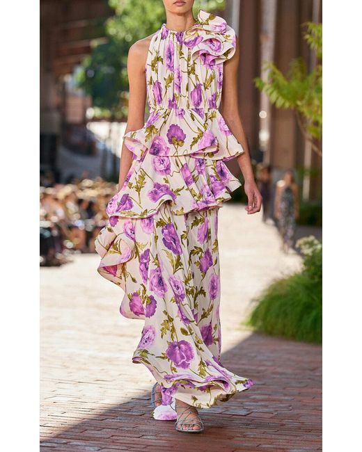 Ulla Johnson Pink Celia Ruffle Maxi Skirt