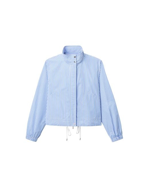 Lafayette 148 New York Blue Cotton Bomber Jacket