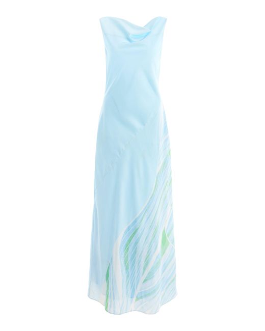 Significant Other Blue Exclusive Juliana Floral Satin Maxi Dress