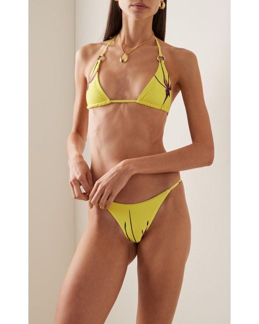 Louisa Ballou Yellow Mini Ring Bikini Top