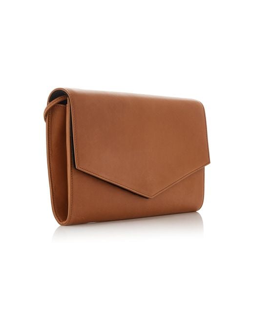 The Row Brown Large Envelope Crossbody Bag In Napa Leather