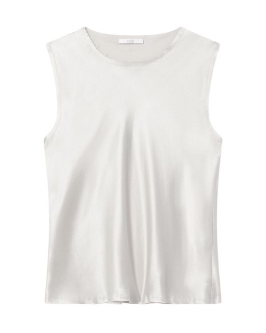 All Three White Carine Silk Tank