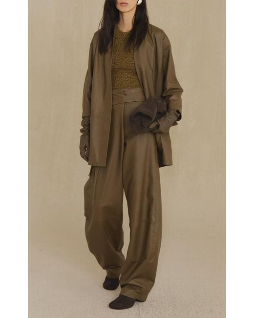 Cortana Natural Lira Leather Coat