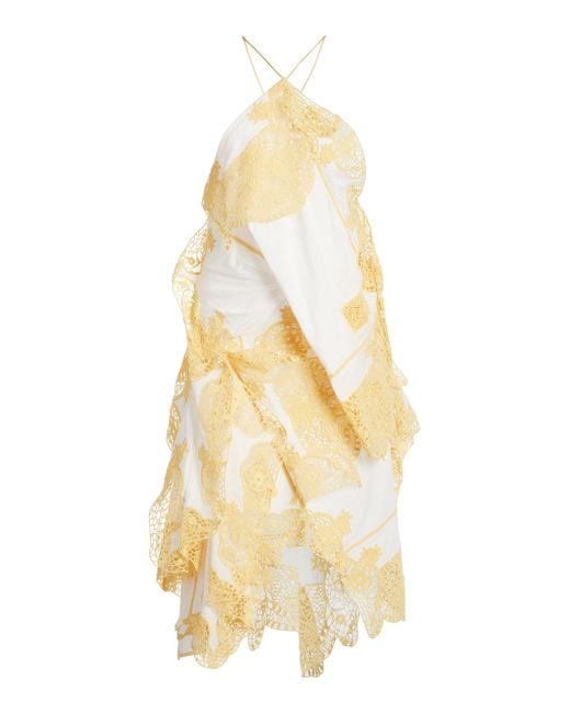 Christopher Esber Metallic Embroidered Handkerchief Envelope Scarf Dress