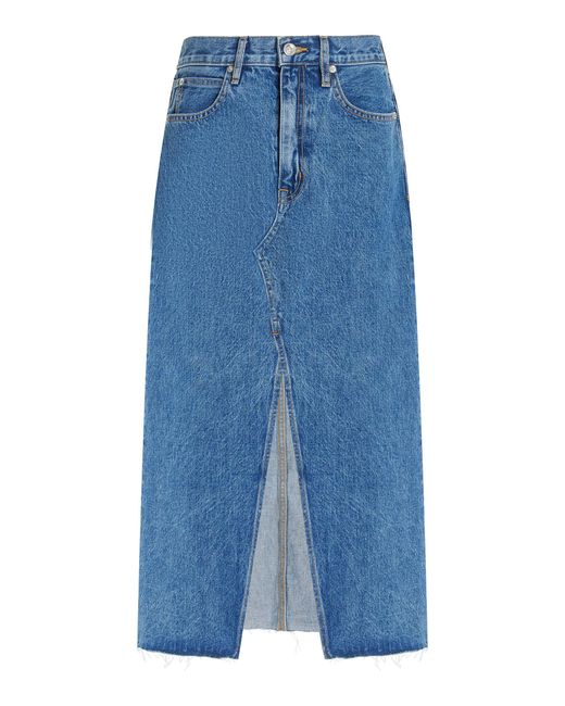 SLVRLAKE Denim Blue Denim Midi Skirt