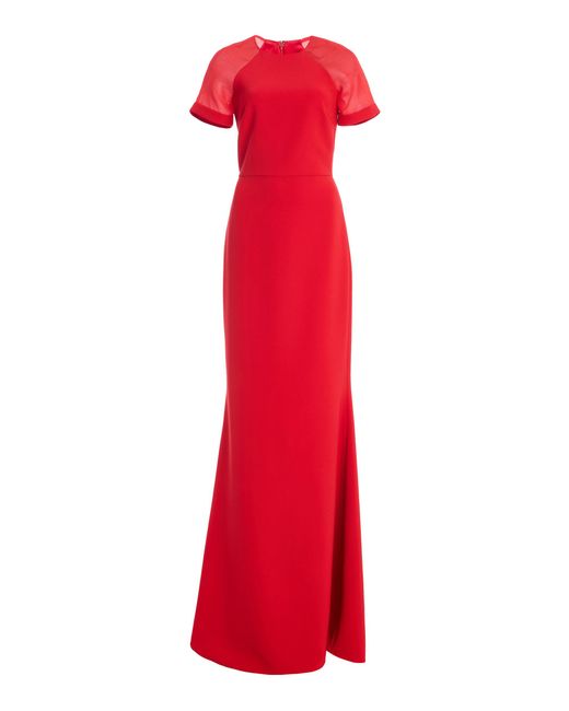 Atelier Prabal Gurung Red Stretch-Crepe T-Shirt Shift Gown