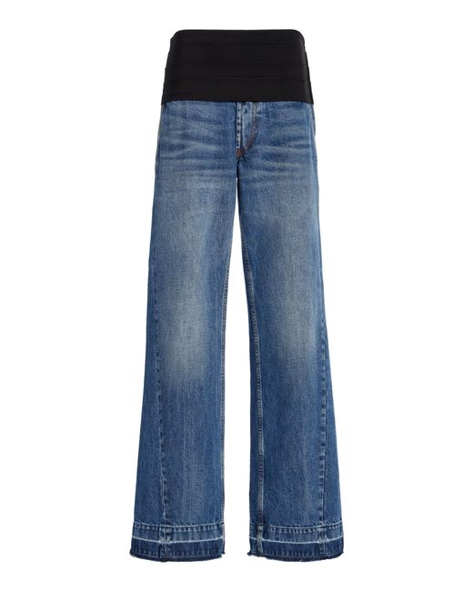 Stella McCartney Blue Tuxedo-waist Wide-leg Jeans