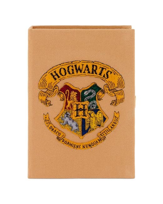 Olympia Le-Tan Metallic The Hogwarts Crest Clutch