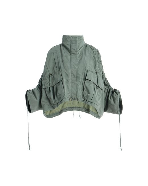 Balmain Green Gabardine Parka Jacket