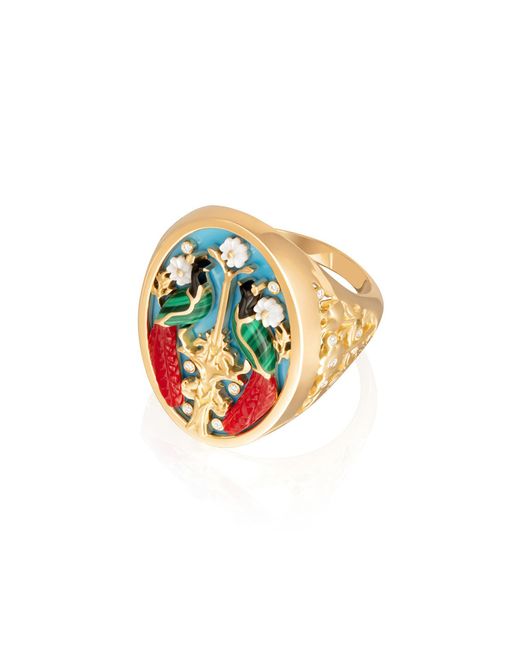 L'Atelier Nawbar Multicolor Peacock Garden 18K-Stone Ring