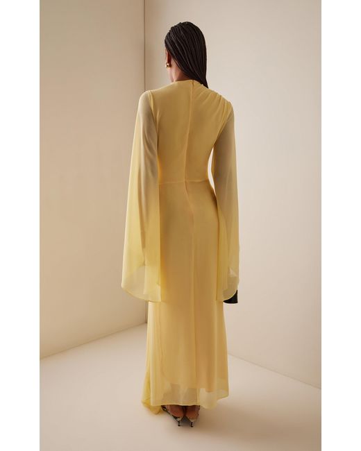 De La Vali Exclusive Hausos Chiffon Maxi Dress in Yellow | Lyst Canada