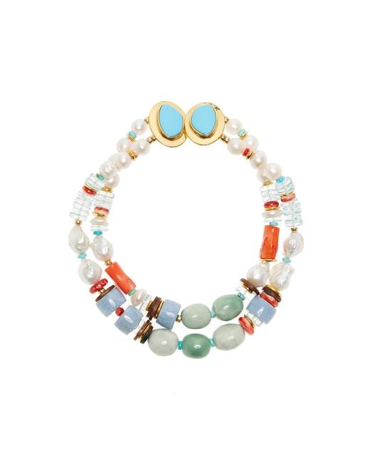 Lizzie Fortunato Multicolor Ariel-Plated-Stone Necklace