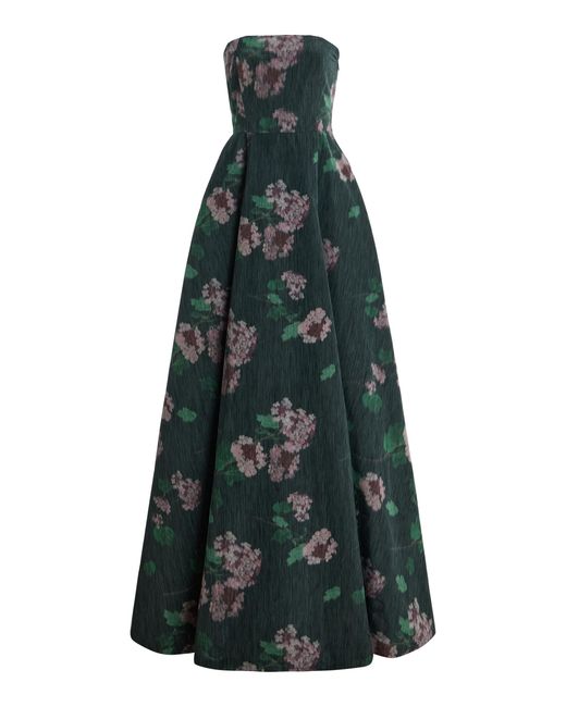 BERNADETTE Green Isa Crepe De Chine Maxi Dress