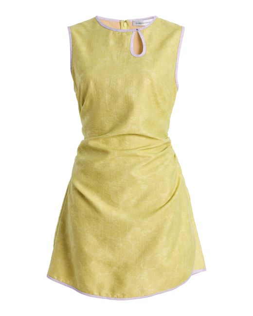 Christopher Esber Yellow Exclusive Light Leak Jacquard Loophole Mini Dress