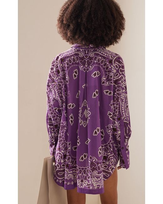 The Attico Purple Printed Cotton Shirt