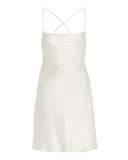 Third Form Satin Mini Slip Dress in White